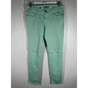 Celebrity‎ Pink Jeans Juniors 1 Green Dare You Skinny Lucite Stretch Denim Pants